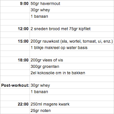 voedingsschema afvallen man